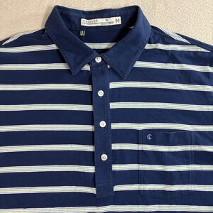 Criquet Polo Shirt Mens XL Blue Striped Performance Golf Preppy Stretch Pima